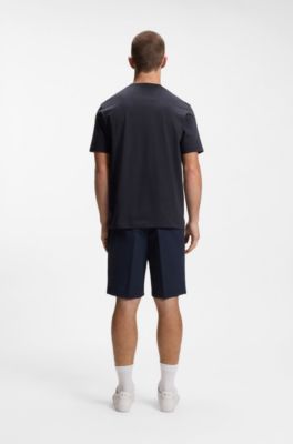 Cotton-jersey T-shirt with golf-inspired logo, Dark Blue