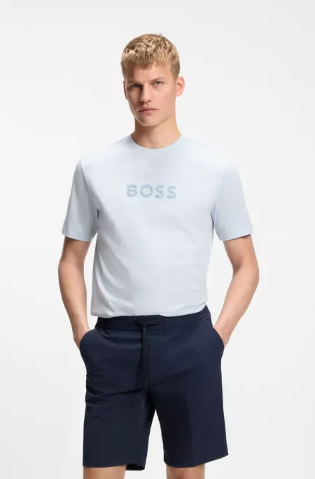 Cotton-jersey T-shirt with golf-inspired logo