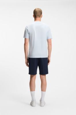 Camiseta de punto de algod&oacute;n con logo inspirado en el golf, Celeste