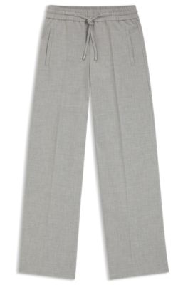 Pantalones oversize fit en sarga el&aacute;stica jaspeada, Fantas&iacute;a