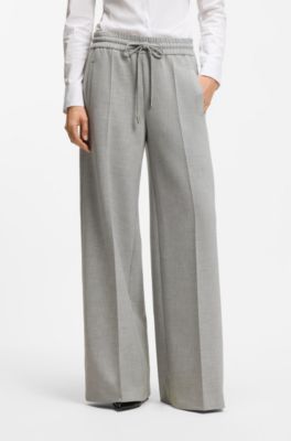 Pantalon Oversize en twill stretch chin&eacute;, Fantaisie