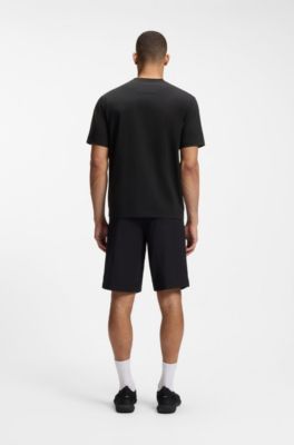 T-shirt en coton stretch avec logo artistique, Noir
