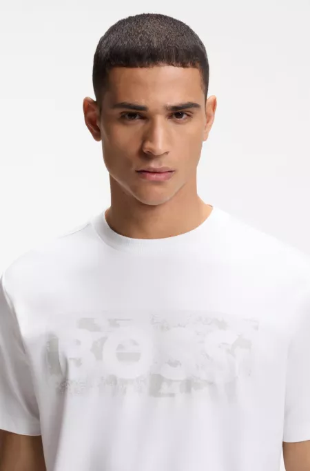 Logo-artwork T-shirt in stretch cotton