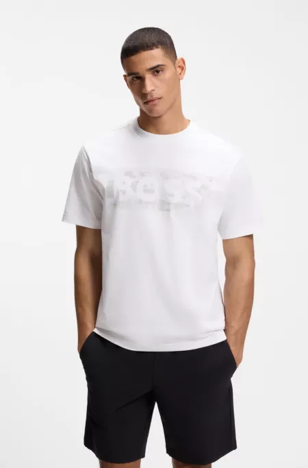 Logo-artwork T-shirt in stretch cotton