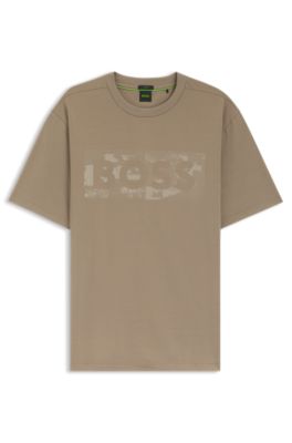Logo-artwork T-shirt in stretch cotton, Light Green