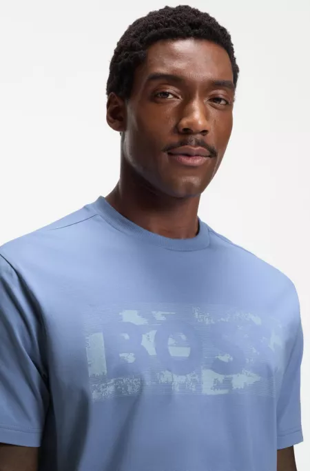 Logo-artwork T-shirt in stretch cotton