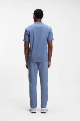 Logo-artwork T-shirt in stretch cotton, Light Blue