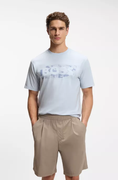 Logo-artwork T-shirt in stretch cotton