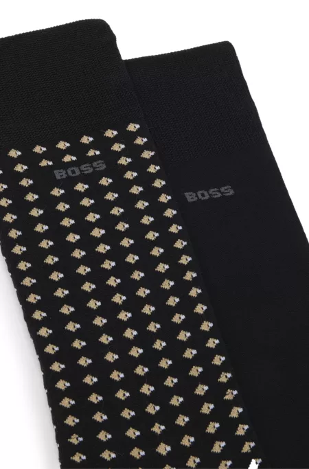 Two-pack of regular-length socks with mercerised cotton