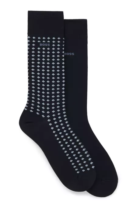 Two-pack of regular-length socks with mercerised cotton