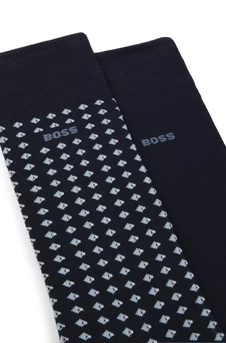 Two-pack of regular-length socks with mercerised cotton