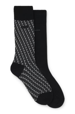 Paquete de dos pares de calcetines de largo normal, Negro