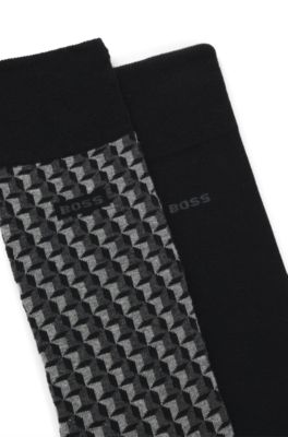 Lot de deux paires de chaussettes de longueur r&eacute;guli&egrave;re, Noir