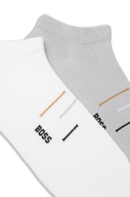 Lot de deux paires de chaussettes longueur cheville, Gris