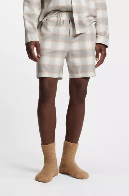 Vichy-check pyjama shorts in cotton flannel