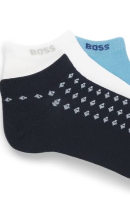 Paquete de tres pares de calcetines a la altura del tobillo, Azul oscuro