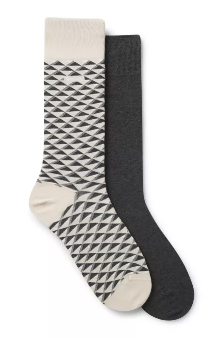 Two-pack of cotton-blend socks in a regular length