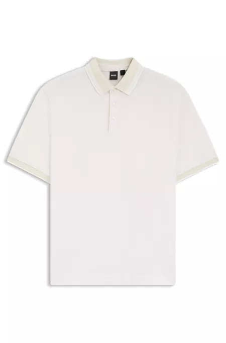 Oxford cotton-piqué polo shirt with logo detail