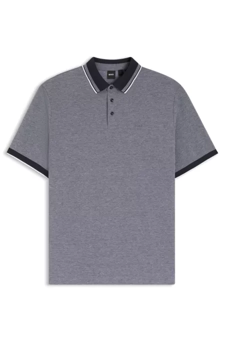 Oxford cotton-piqué polo shirt with logo detail