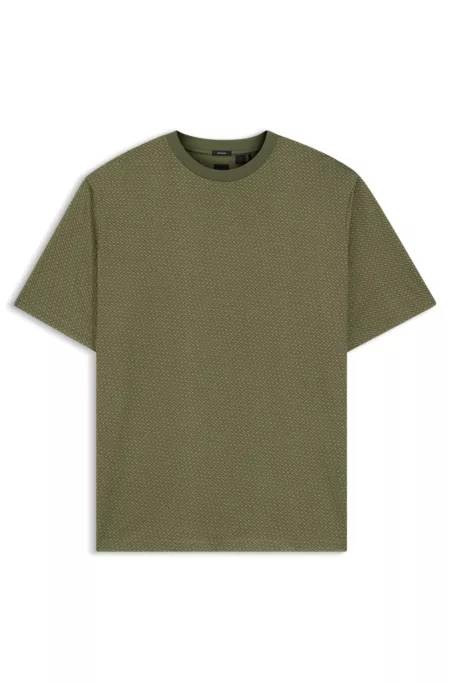 Printed-monogram T-shirt in mercerised cotton