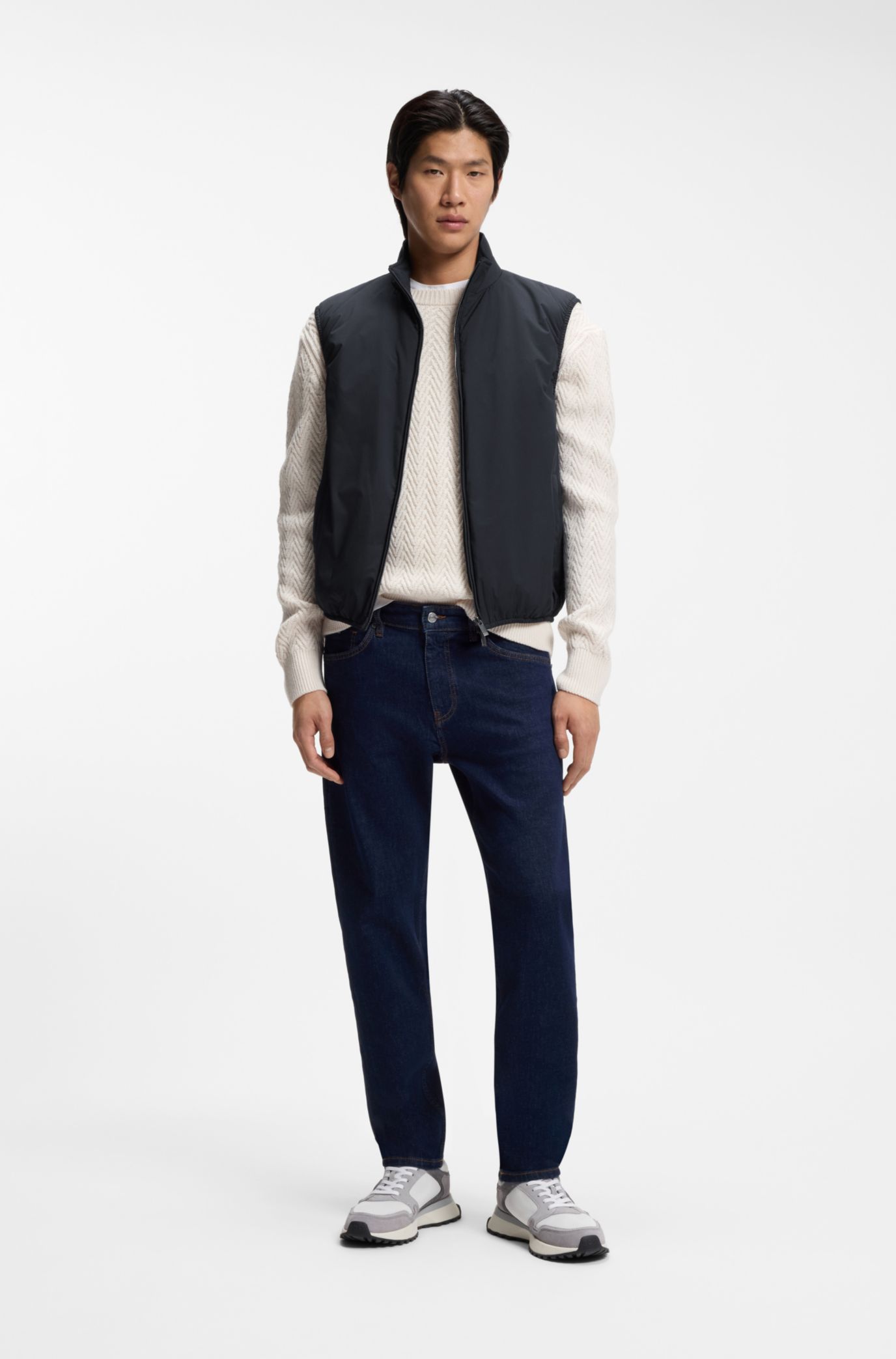 ベスト/ジレ rienda Long Tailored Gillet rennes — Nitto Pincel Stripe Vest