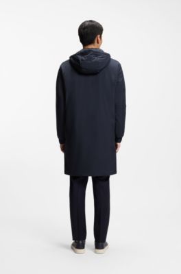 Padded coat with water-repellent finish, Dark Blue