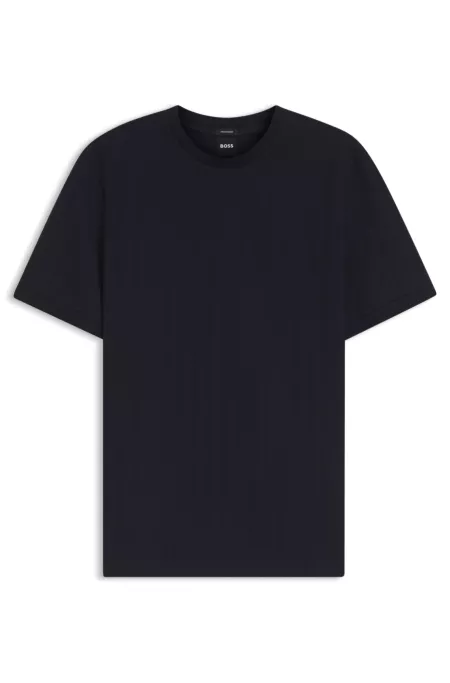 Vertical-stripe T-shirt in mercerised cotton