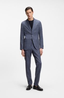 Camiseta de algod&oacute;n mercerizado con rayas con estructura, Azul oscuro