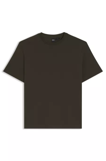 Cotton-blend T-shirt with bubble-jacquard structure