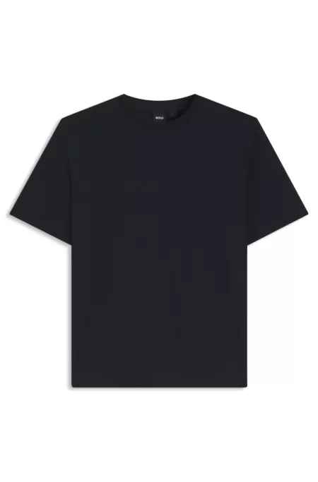 Cotton-blend T-shirt with bubble-jacquard structure