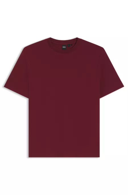 Cotton-blend T-shirt with bubble-jacquard structure