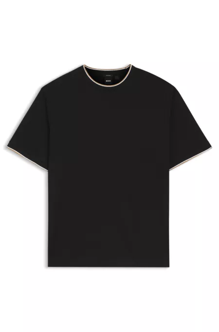 Regular-fit T-shirt in mercerised cotton