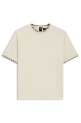 Regular-fit T-shirt in mercerised cotton, White