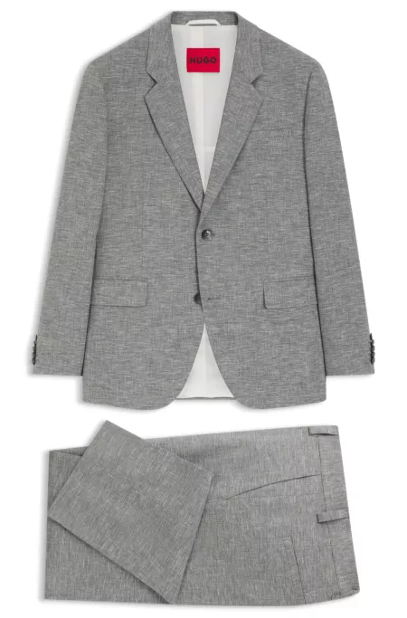 Two-piece modern-fit suit in sharkskin fabric