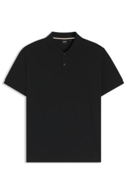 Polo Pallas de piqu&eacute; de algod&oacute;n con detalle de logo, Negro