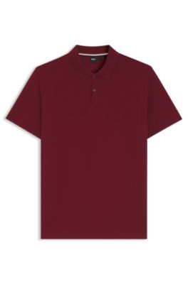 Polo Pallas en piqu&eacute; de coton avec d&eacute;tails logot&eacute;s, Rouge sombre