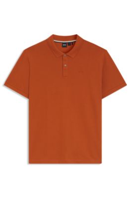 Polo Pallas en piqu&eacute; de coton avec d&eacute;tails logot&eacute;s, Orange fonc&eacute;