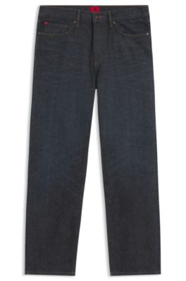 HUGO x RB regular-fit jeans in blue denim, Dark Blue