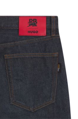 Jean Regular HUGO x RB en denim bleu, Bleu fonc&eacute;