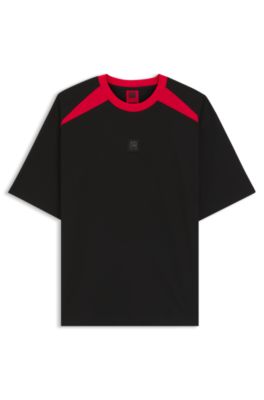HUGO x RB cotton T-shirt with bull motif, Black