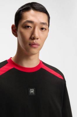 Camiseta HUGO&nbsp;x&nbsp;RB de algod&oacute;n con motivo de toro, Negro