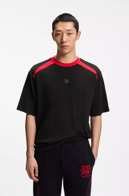 HUGO x RB cotton T-shirt with bull motif