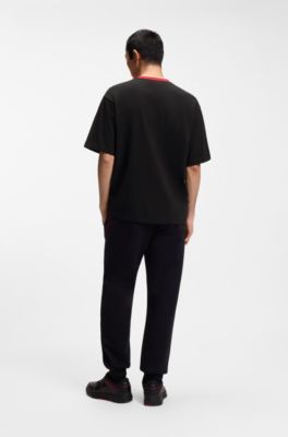 HUGO x RB cotton T-shirt with bull motif, Black