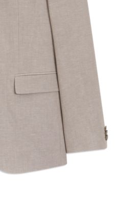 Three-piece extra-slim-fit suit, Light Brown