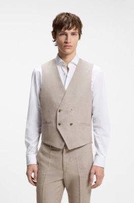 Traje con chaleco extra slim fit, Marr&oacute;n claro