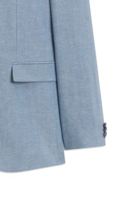 Traje con chaleco extra slim fit, Celeste