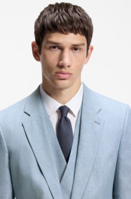 Traje con chaleco extra slim fit, Celeste