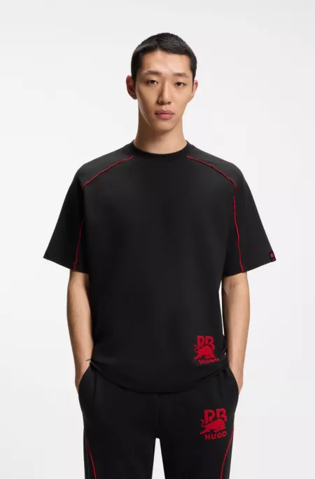 HUGO x RB cotton-blend T-shirt with contrast piping
