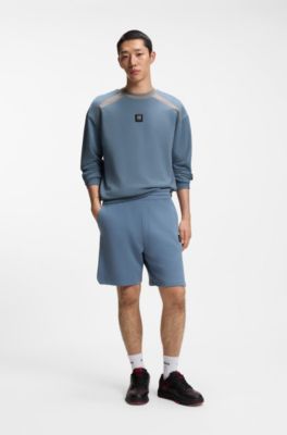 Sweat HUGO x RB en molleton de coton avec motif de taureau, Gris sombre