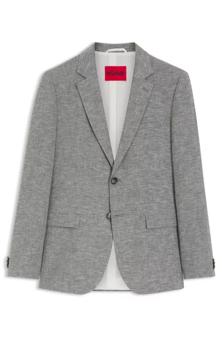Extra-slim-fit jacket in performance sharkskin